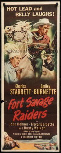 1j560 FORT SAVAGE RAIDERS insert '51 art of Charles Starrett as Durango Kid + Smiley by Cravath!