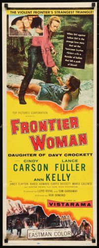 1j566 FRONTIER WOMAN insert '56 Daughter of Davy Crockett, Cindy Carson, Rance Howard!