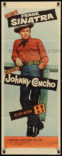 1j600 JOHNNY CONCHO insert '56 great full-length image cowboy Frank Sinatra in his first western!
