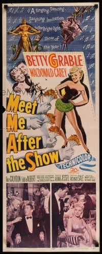 1j634 MEET ME AFTER THE SHOW insert '51 artwork of sexy dancer Betty Grable & top cast members!