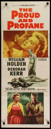 1j666 PROUD & PROFANE insert '56 romantic close up of William Holden & Deborah Kerr!