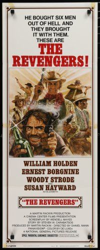 1j676 REVENGERS insert '72 Jung art of cowboys William Holden, Ernest Borgnine & Woody Strode!