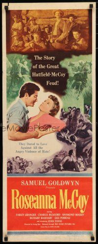1j685 ROSEANNA MCCOY insert '49 Farley Granger in famous feud with the Hatfields, Nicholas Ray