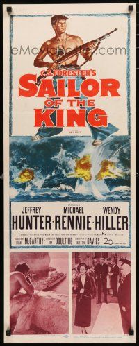 1j688 SAILOR OF THE KING insert '53 Roy Boulting, Jeff Hunter, Michael Rennie, C.S. Forester