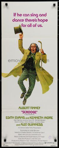 1j694 SCROOGE insert '71 Albert Finney as Ebenezer Scrooge, classic Charles Dickens, Jung art!