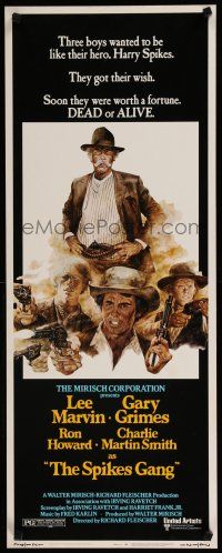 1j732 SPIKES GANG insert '74 directed by Richard Fleischer, cowboys Lee Marvin & Ron Howard!