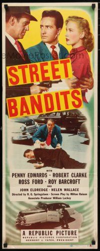 1j751 STREET BANDITS insert '51 Penny Edwards, Robert Clarke & Roy Barcroft in a crime thriller!