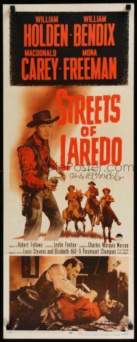 1j754 STREETS OF LAREDO insert R56 William Holden, William Bendix, Macdonald Carey, Mona Freeman