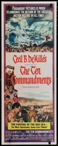 1j770 TEN COMMANDMENTS insert R66 Cecil B. DeMille classic starring Charlton Heston & Yul Brynner!