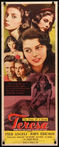 1j774 TERESA insert '51 young sexy Pier Angeli, story of a bride, directed by Fred Zinnemann!