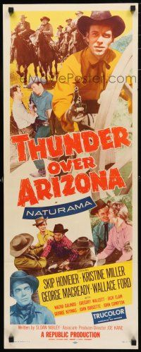 1j786 THUNDER OVER ARIZONA insert '56 western, gunslinger Skip Homeier & pretty Kristine Miller!