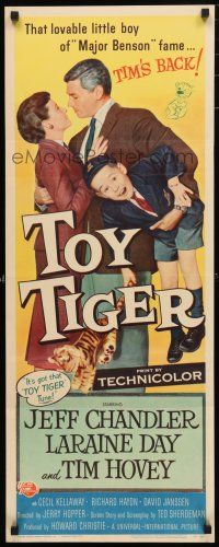 1j797 TOY TIGER insert '56 Jeff Chandler, Laraine Day, Tim Hovey has the world by the heart!