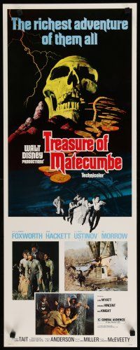 1j801 TREASURE OF MATECUMBE insert '76 Walt Disney, cool artwork of giant skull & gold coins!