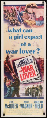 1j821 WAR LOVER insert '62 Steve McQueen & Robert Wagner loved war like others loved women!