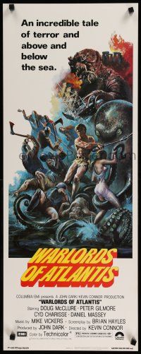 1j822 WARLORDS OF ATLANTIS insert '78 really cool fantasy artwork with monsters by Joseph Smith!