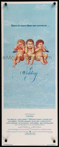 1j824 WEDDING insert '78 Robert Altman, artwork of cute cherubs by R. Hess!