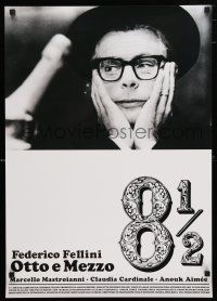 1j003 8 1/2 Italian Japanese R08 Fellini's classic, different close up of Marcello Mastroianni!