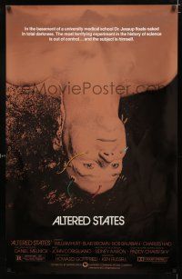 1k040 ALTERED STATES foil 1sh '80 William Hurt, Paddy Chayefsky, Ken Russell, sci-fi horror!