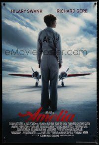 1k042 AMELIA advance DS 1sh '09 image of pilot Hilary Swank in title role w/her Lockheed Electra!