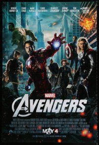 1k062 AVENGERS advance DS 1sh '12 Chris Hemsworth, Scarlett Johansson, Robert Downey Jr!