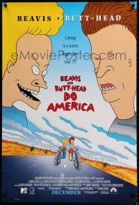 1k078 BEAVIS & BUTT-HEAD DO AMERICA int'l advance DS 1sh '96 Mike Judge MTV cartoon!