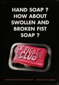 1k004 FIGHT CLUB teaser 1sh '99 Edward Norton & Brad Pitt, how about swollen & broken fist soap!