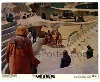 1m038 PLANET OF THE APES color 8x10 still '68 apes watch a group of human prisoners!