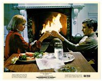1m039 ROSEMARY'S BABY color 8x10 still '68 Roman Polanski, John Cassavetes & Mia Farrow toasting!