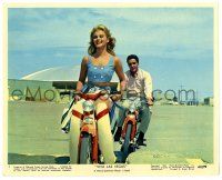 1m053 VIVA LAS VEGAS color 8x10 still #1 '64 great image of Elvis Presley & Ann-Margret on mopeds!