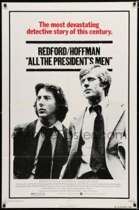 1p022 ALL THE PRESIDENT'S MEN 1sh '76 Dustin Hoffman & Robert Redford as Woodward & Bernstein!