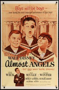 1p023 ALMOST ANGELS 1sh '62 Disney, boys will be boys, but only angels when they're singing!