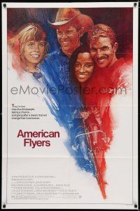 1p026 AMERICAN FLYERS 1sh '85 Kevin Costner, David Grant, cool bicyclist artwork by Grove!