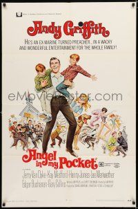 1p031 ANGEL IN MY POCKET 1sh '69 ex-Marine-turned-preacher Andy Griffith, Jerry Van Dyke!