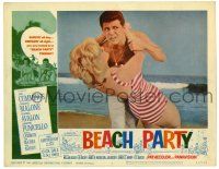 1r477 BEACH PARTY LC #3 '63 Frankie Avalon doesn't like having a beautiful blonde hang on him!
