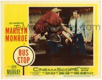 1r511 BUS STOP LC #6 '56 c/u of Don Murray carrying sexy Marilyn Monroe over his shoulder!
