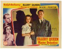 1r577 ELLERY QUEEN MASTER DETECTIVE LC '40 Ralph Bellamy with pretty Margaret Lindsay!