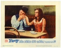 1r581 FANNY LC #6 '61 Leslie Caron has her hand held by much older Maurice Chevalier!