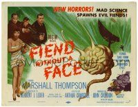 1r124 FIEND WITHOUT A FACE TC '58 giant brain & sexy girl in towel, mad science spawns evil!
