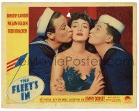 1r593 FLEET'S IN LC '42 Dorothy Lamour smooched by sailors William Holden & Eddie Bracken!