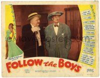 1r597 FOLLOW THE BOYS LC R49 Universal all-stars, image of W.C. Fields & Bill Wolfe in wacky hat!