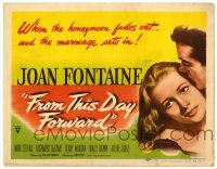 1r136 FROM THIS DAY FORWARD TC '46 artwork of pretty Joan Fontaine, Mark Stevens!