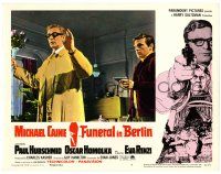 1r613 FUNERAL IN BERLIN LC #7 '67 cool image of Michael Caine held at gunpoint!