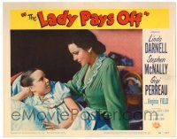 1r696 LADY PAYS OFF LC #3 '51 close up of Linda Darnell comforting little Gigi Perreau!