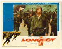 1r709 LONGEST DAY LC #4 '62 Zanuck's World War II D-Day movie, Robert Mitchum w/cigar!