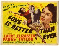 1r228 LOVE IS BETTER THAN EVER TC '52 Larry Parks, great images of sexy Elizabeth Taylor!