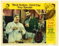 1r715 LOVER COME BACK LC #1 '61 bearded Rock Hudson shows cash to Jack Kruschen in laboratory!