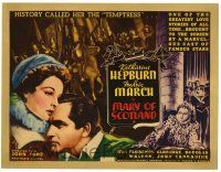 1r242 MARY OF SCOTLAND TC '36 great artwork of Queen Katharine Hepburn & Fredric March!