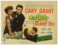 1r255 MR. LUCKY TC '43 image of Cary Grant with bunch of money & Laraine Day!