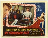1r764 MY FORBIDDEN PAST LC #3 '51 Melvyn Douglas watches Ava Gardner packing her suitcase!