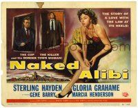 1r264 NAKED ALIBI TC '54 artwork of sexy Gloria Grahame & Sterling Hayden!
